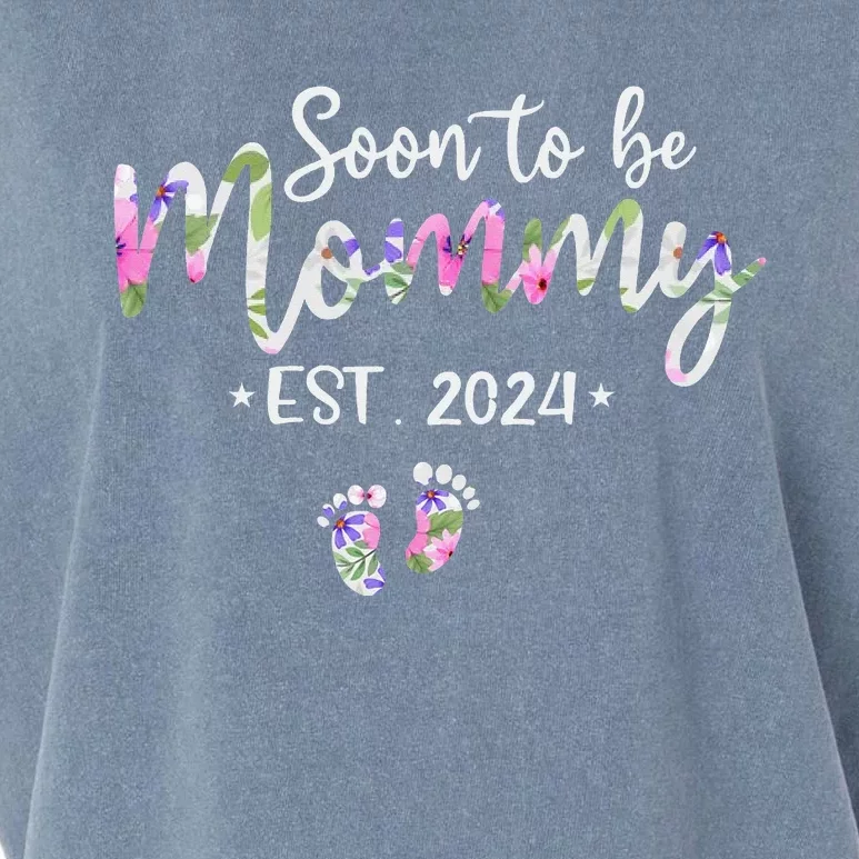 Soon To Be Mommy Mom Est. 2024 Expect Baby Funny Pregnancy Garment-Dyed Women's Muscle Tee