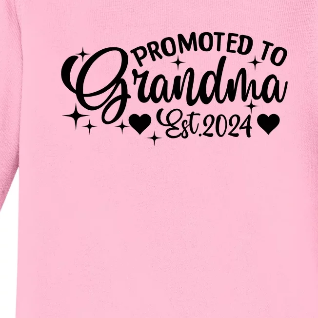 Soon To Be Grandma 2024 Gift Promoted To Grandma Est 2024 Baby Long Sleeve Bodysuit