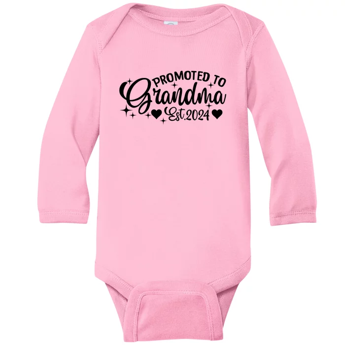 Soon To Be Grandma 2024 Gift Promoted To Grandma Est 2024 Baby Long Sleeve Bodysuit