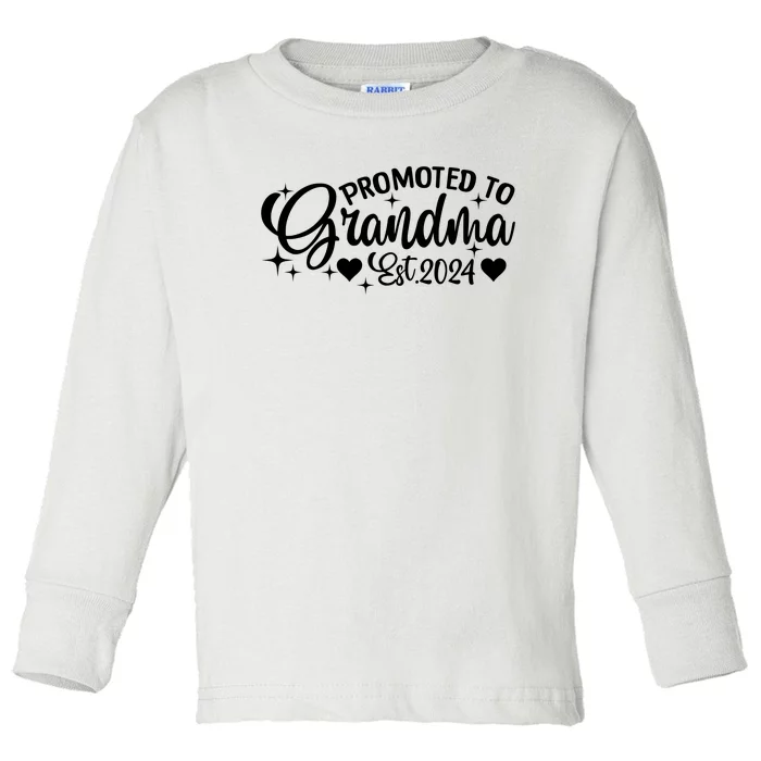 Soon To Be Grandma 2024 Gift Promoted To Grandma Est 2024 Toddler Long Sleeve Shirt