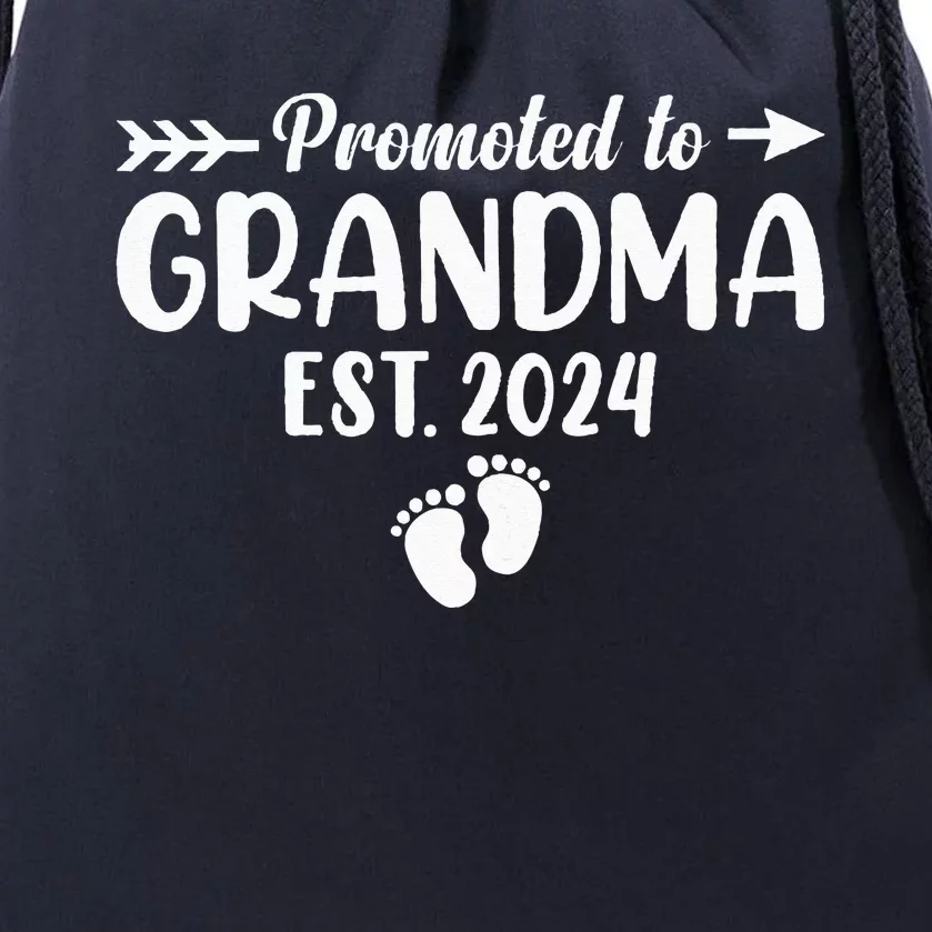 Soon To Be Grandma 2024 Gift Promoted To Grandma Est 2024 Drawstring Bag