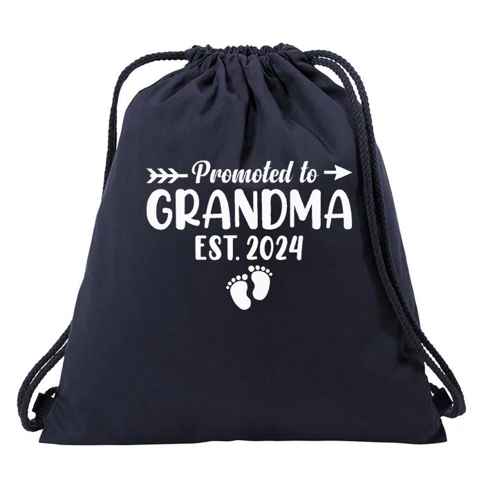 Soon To Be Grandma 2024 Gift Promoted To Grandma Est 2024 Drawstring Bag