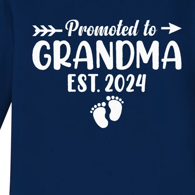 Soon To Be Grandma 2024 Gift Promoted To Grandma Est 2024 Baby Long Sleeve Bodysuit