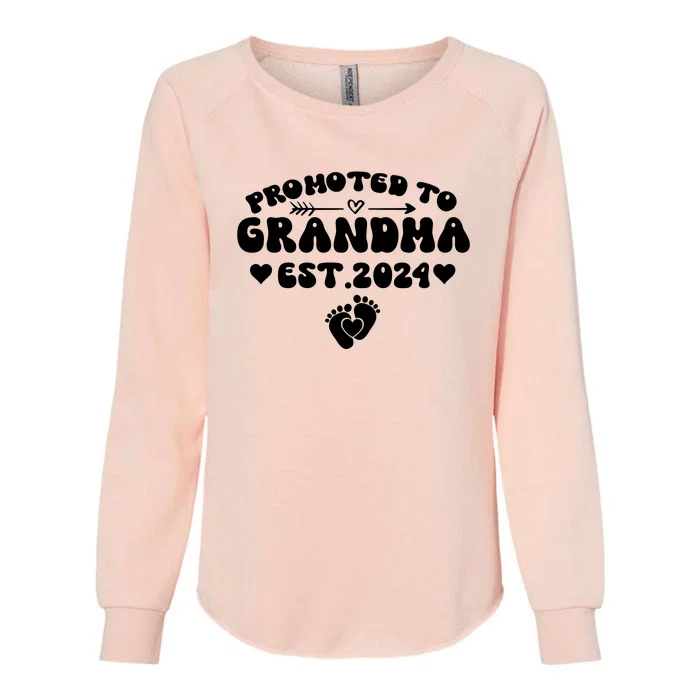 Soon To Be Grandma 2024 Gift Promoted To Grandma Est 2024 Womens California Wash Sweatshirt