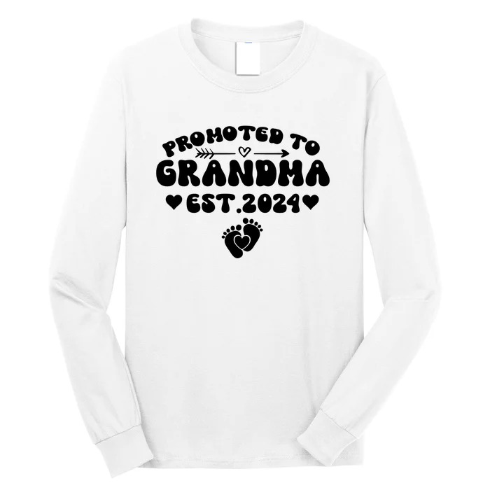 Soon To Be Grandma 2024 Gift Promoted To Grandma Est 2024 Long Sleeve Shirt