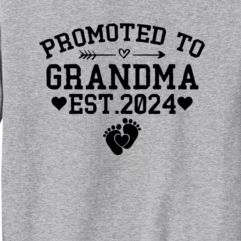 Soon To Be Grandma 2024 Gift Promoted To Grandma Est 2024 Tall Sweatshirt