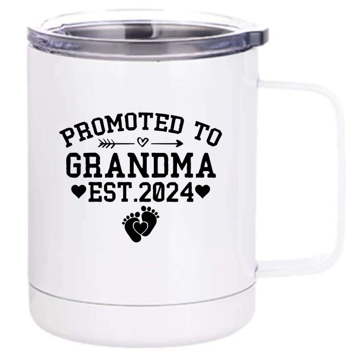 Soon To Be Grandma 2024 Gift Promoted To Grandma Est 2024 12 oz Stainless Steel Tumbler Cup