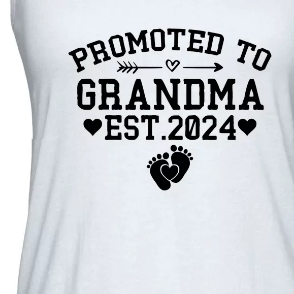 Soon To Be Grandma 2024 Gift Promoted To Grandma Est 2024 Ladies Essential Flowy Tank