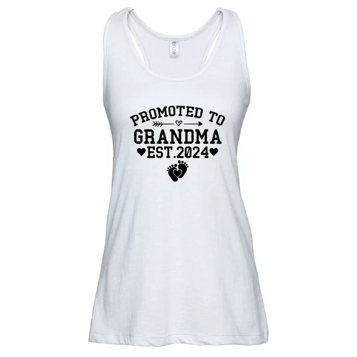 Soon To Be Grandma 2024 Gift Promoted To Grandma Est 2024 Ladies Essential Flowy Tank