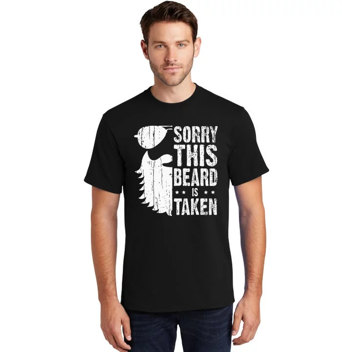 Sorry This Beard Is Taken Funny Bearded Man Valentines Day Tall T-Shirt