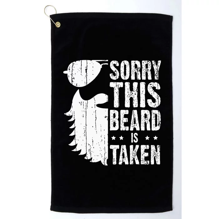 Sorry This Beard Is Taken Funny Bearded Man Valentines Day Platinum Collection Golf Towel