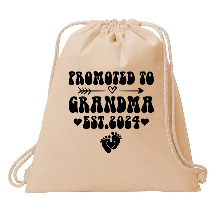 Soon To Be Grandma 2024 Gift Promoted To Grandma Est 2024 Drawstring Bag