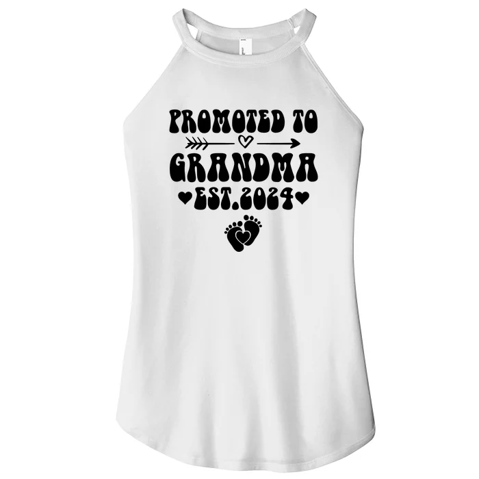 Soon To Be Grandma 2024 Gift Promoted To Grandma Est 2024 Women’s Perfect Tri Rocker Tank