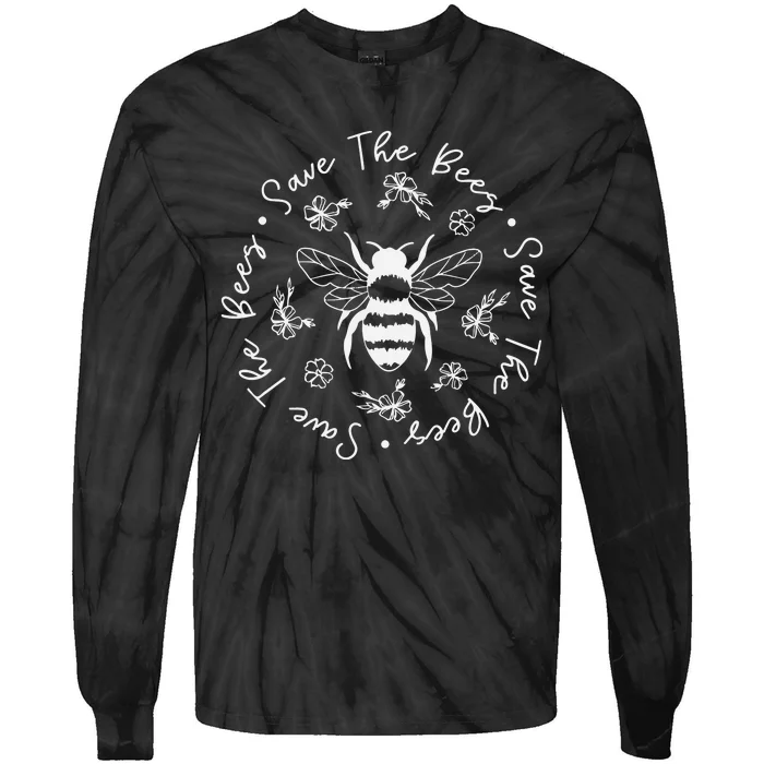 Save The Bees Conserve Endangered Bees Tie-Dye Long Sleeve Shirt