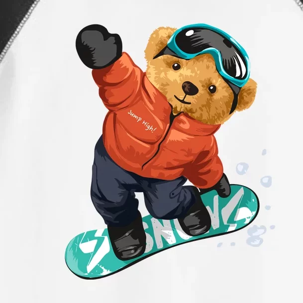 Snowboarding Teddy Bear | Funny Gifts For Snowboarders Toddler Fine Jersey T-Shirt