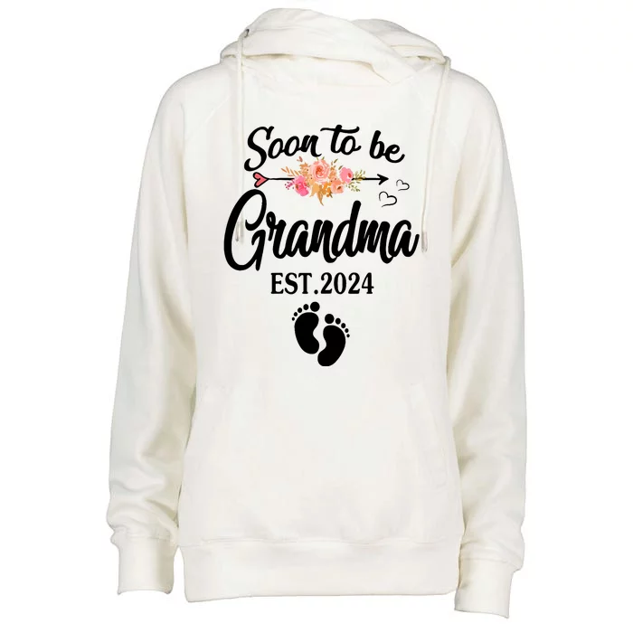 Soon To Be Grandma 2024 Mothers Day For New Grandma Womens Funnel Neck Pullover Hood