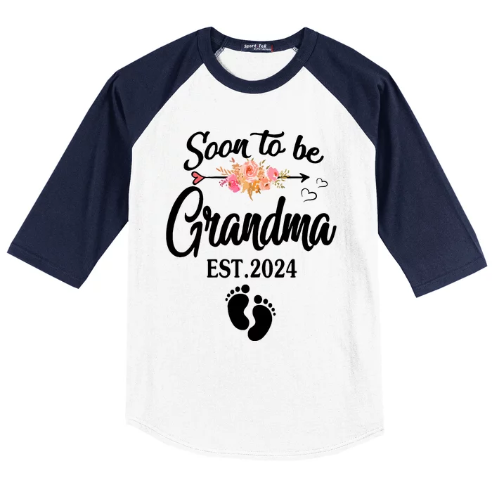 Soon To Be Grandma 2024 Mothers Day For New Grandma Baseball Sleeve Shirt