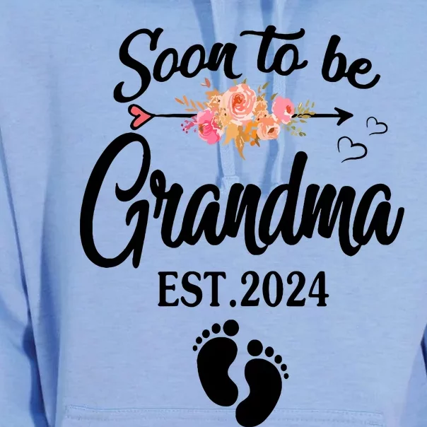 Soon To Be Grandma 2024 Mothers Day For New Grandma Unisex Surf Hoodie