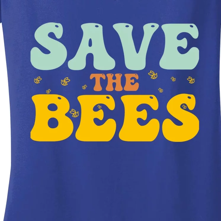 Save The Bees Beekeeper Bee Day 2024 Gift Women's V-Neck T-Shirt