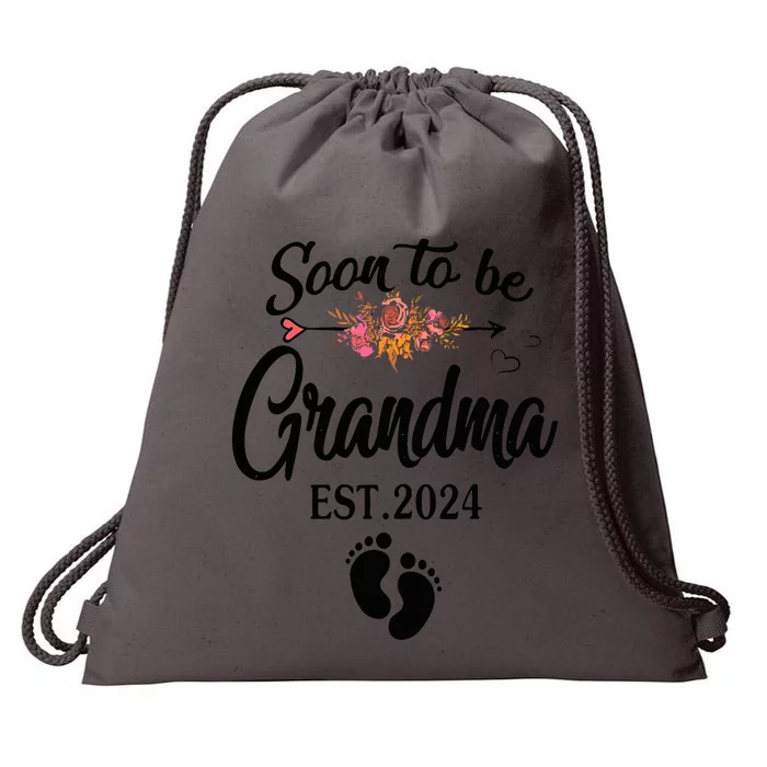 Soon To Be Grandma 2024 Mothers Day For New Grandma Drawstring Bag