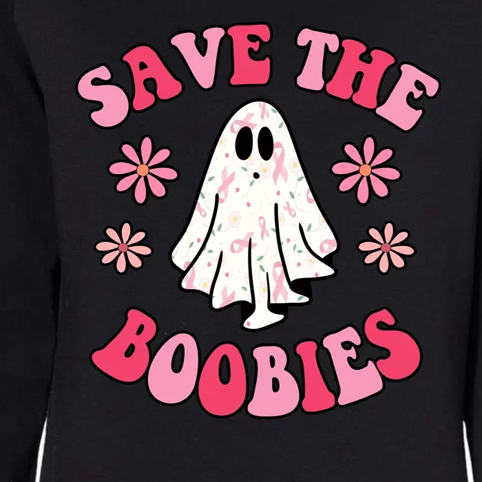 Save The Boobies Breast Cancer Groovy Ghost Womens California Wash Sweatshirt