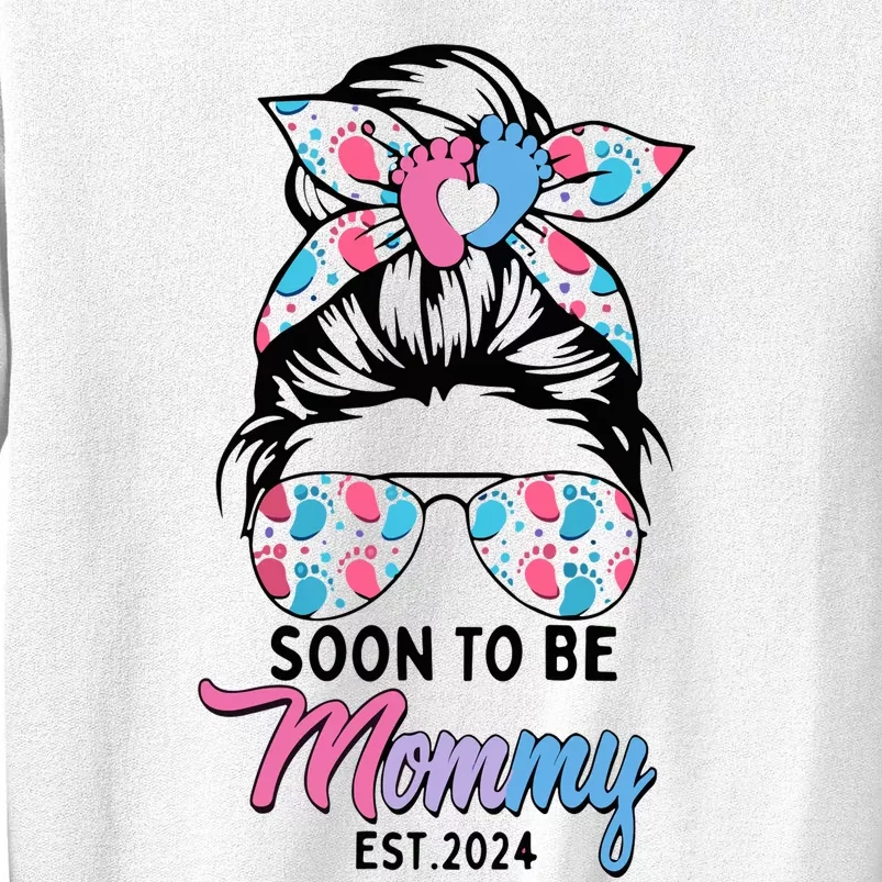 Soon To Be Mommy Est 2024 Messy Bun Pregnancy Announcement Sweatshirt