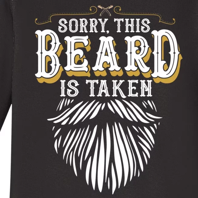 Sorry This Beard Is Taken Country Retro Valentines Day Baby Long Sleeve Bodysuit