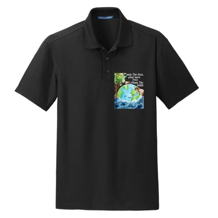 Save The Bees Environmental Protection Earth Day Climate Dry Zone Grid Performance Polo