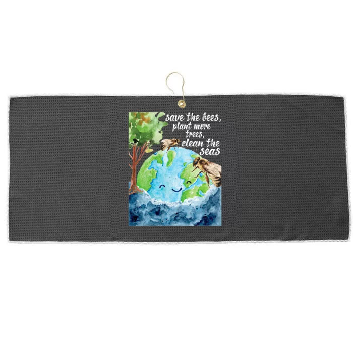 Save The Bees Environmental Protection Earth Day Climate Large Microfiber Waffle Golf Towel