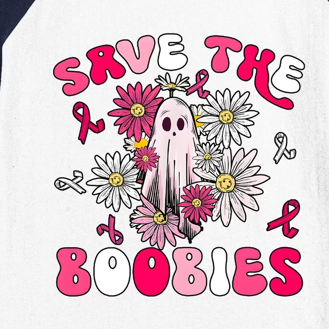 Save The Boobies Ghoul Ghost Halloween Baseball Sleeve Shirt