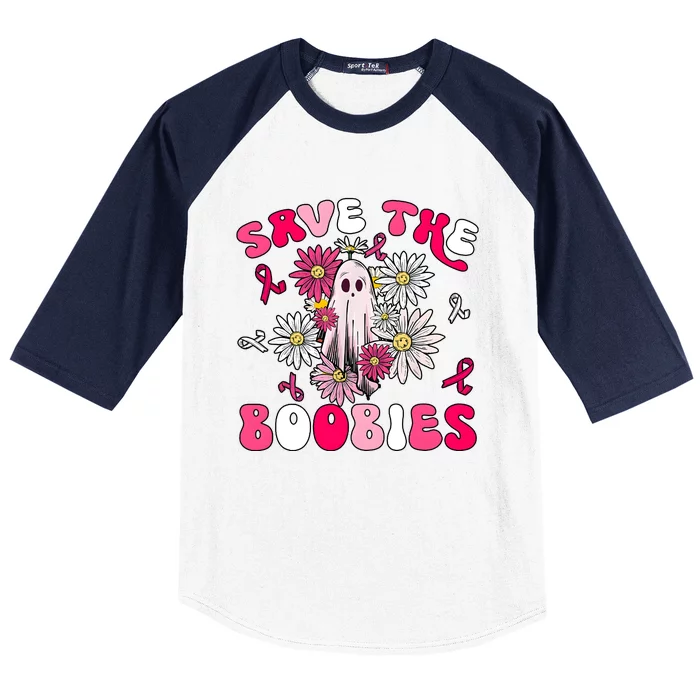 Save The Boobies Ghoul Ghost Halloween Baseball Sleeve Shirt