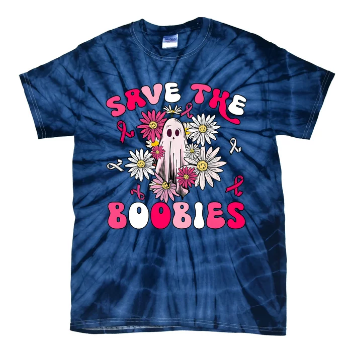 Save The Boobies Ghoul Ghost Halloween Tie-Dye T-Shirt