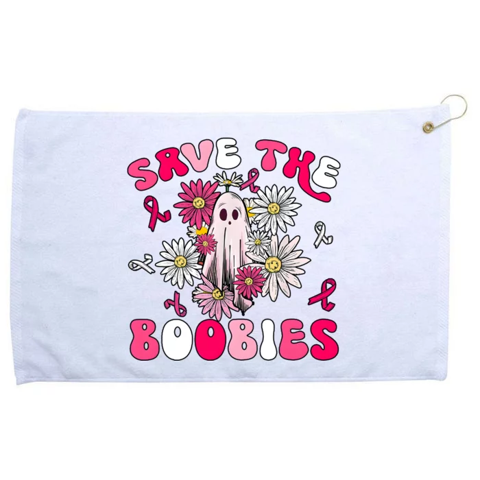 Save The Boobies Ghoul Ghost Halloween Grommeted Golf Towel