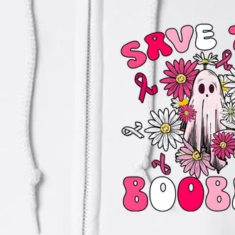 Save The Boobies Ghoul Ghost Halloween Full Zip Hoodie