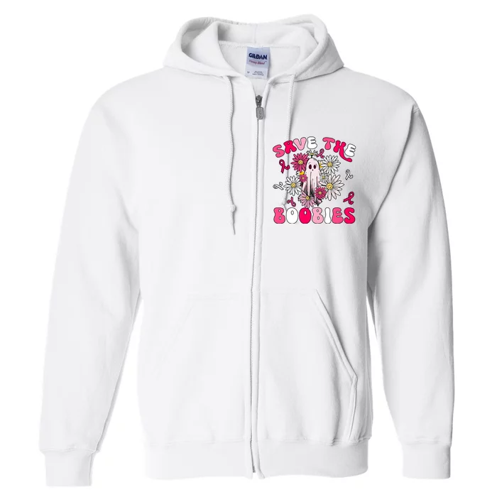 Save The Boobies Ghoul Ghost Halloween Full Zip Hoodie