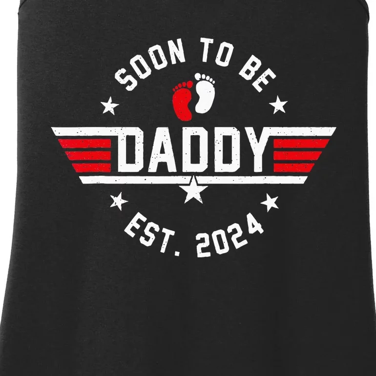 Soon To Be Daddy 2024 Fathers Day First Time Dad Pregnancy Ladies Essential Tank