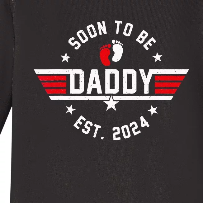 Soon To Be Daddy 2024 Fathers Day First Time Dad Pregnancy Baby Long Sleeve Bodysuit