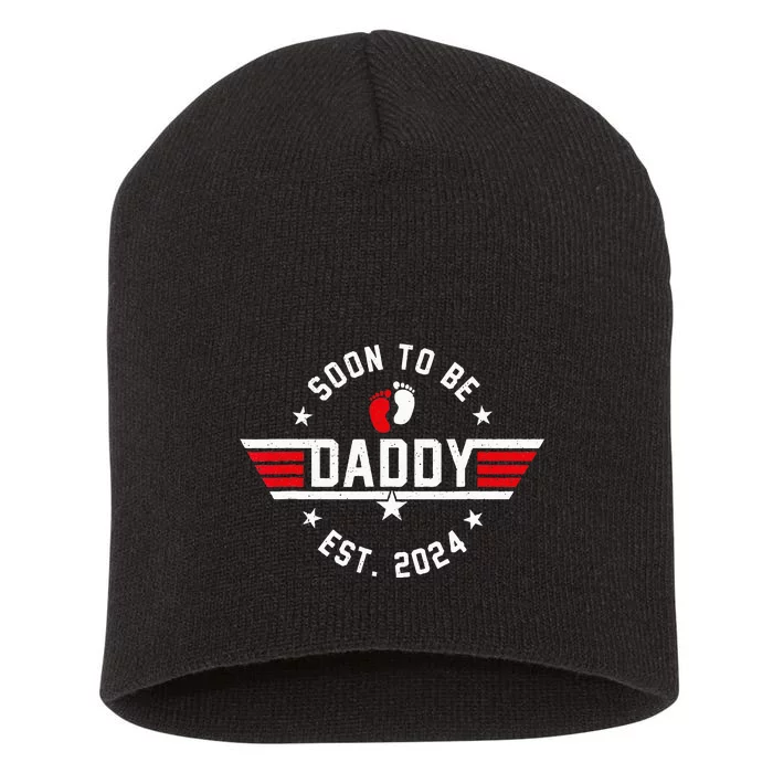 Soon To Be Daddy 2024 Fathers Day First Time Dad Pregnancy Short Acrylic Beanie