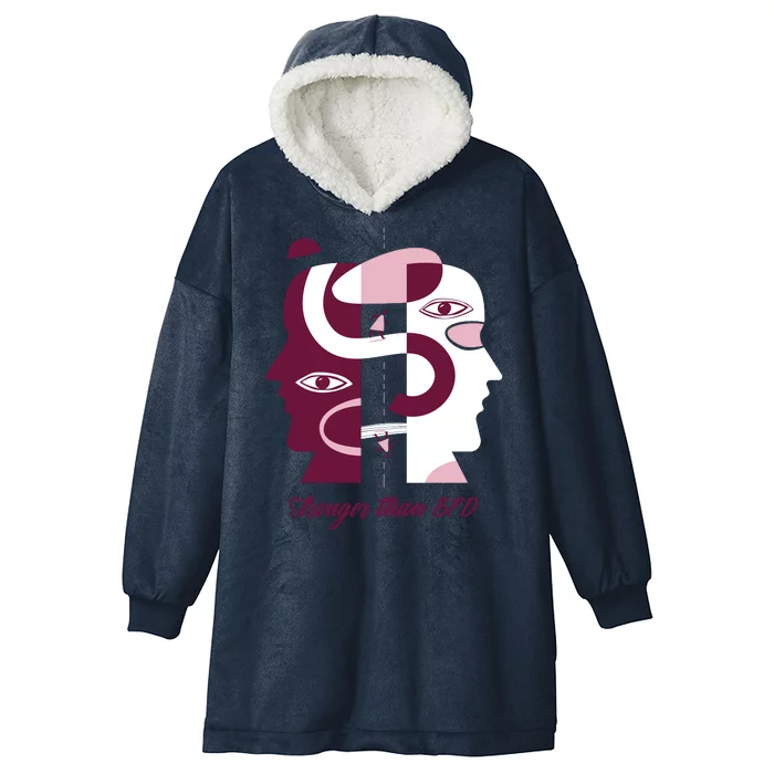 Stronger Than BPD Awareness Hooded Wearable Blanket