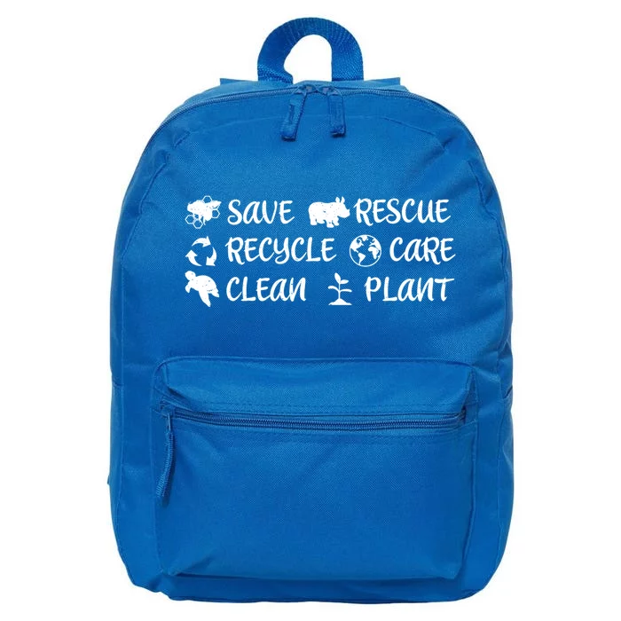 Save The Bees Rescue Rhino Recycle Care Clean The Earth Seas Gift 16 in Basic Backpack