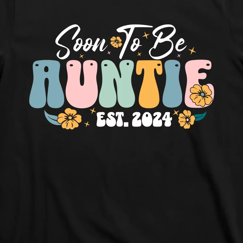 Soon To Be Auntie Est 2024 New Aunt Pregnancy Announcement T-Shirt