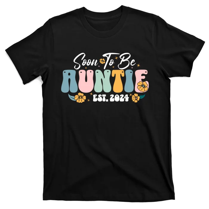 Soon To Be Auntie Est 2024 New Aunt Pregnancy Announcement T-Shirt