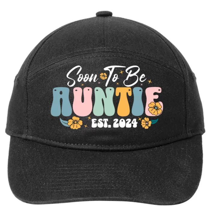 Soon To Be Auntie Est 2024 New Aunt Pregnancy Announcement 7-Panel Snapback Hat