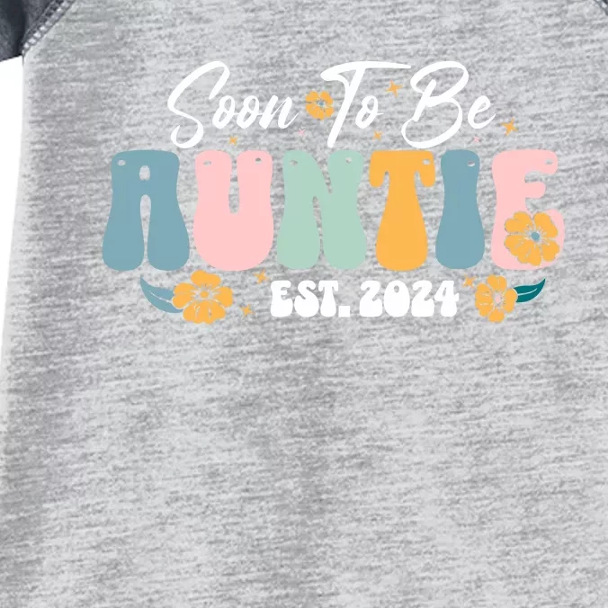 Soon To Be Auntie Est 2024 New Aunt Pregnancy Announcement Infant Baby Jersey Bodysuit