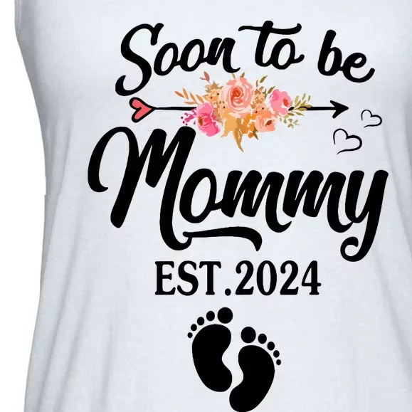 Soon To Be Mommy 2024 Mothers Day First Time Mom Pregnancy Ladies Essential Flowy Tank