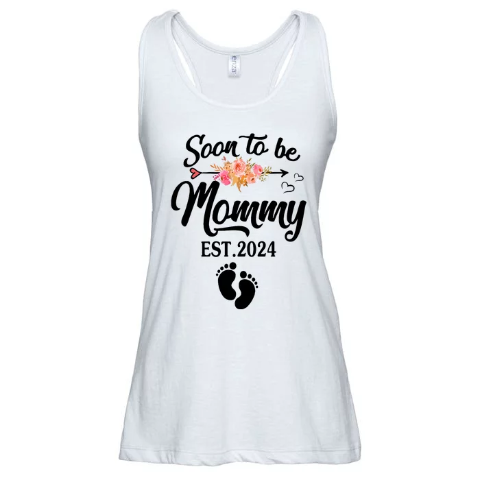 Soon To Be Mommy 2024 Mothers Day First Time Mom Pregnancy Ladies Essential Flowy Tank