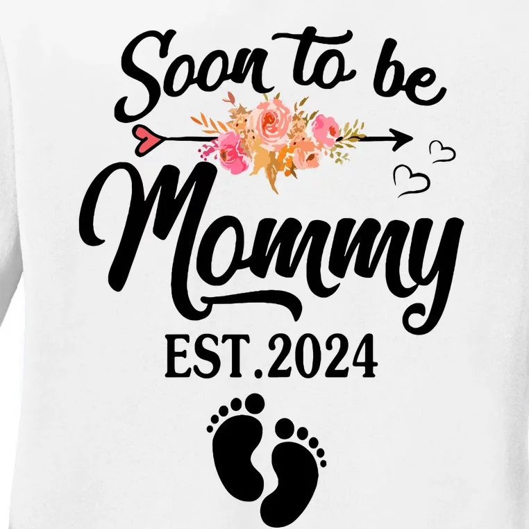 Soon To Be Mommy 2024 Mothers Day First Time Mom Pregnancy Ladies Long Sleeve Shirt