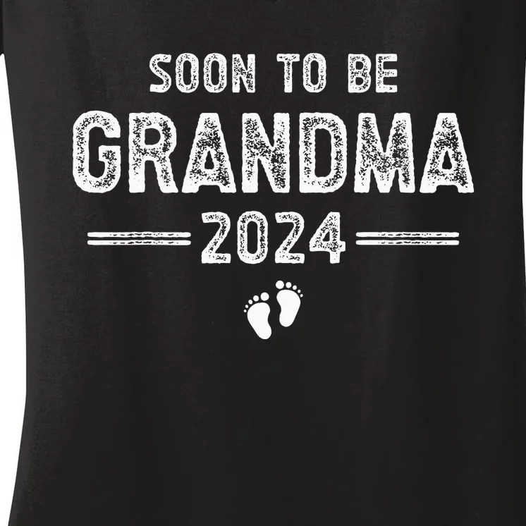 Soon to Be Grandma 2024 Promoted to Grandma Women's V-Neck T-Shirt