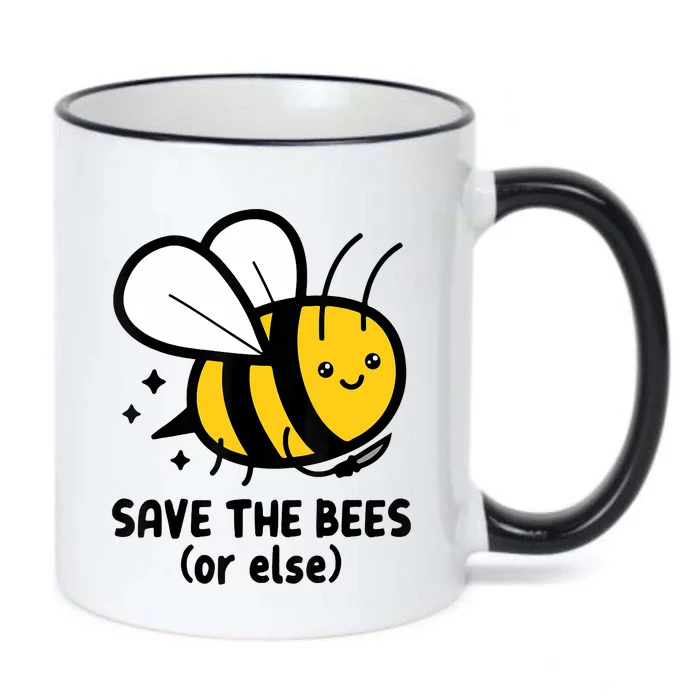 Save The Bees Or Else Knife Nature Animals Black Color Changing Mug