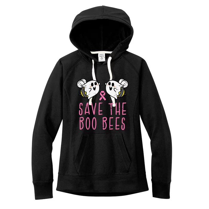 Save The Boo Bees Fun Halloween Breast Cancer Awareness Gift Meaningful Gift Women's Fleece Hoodie